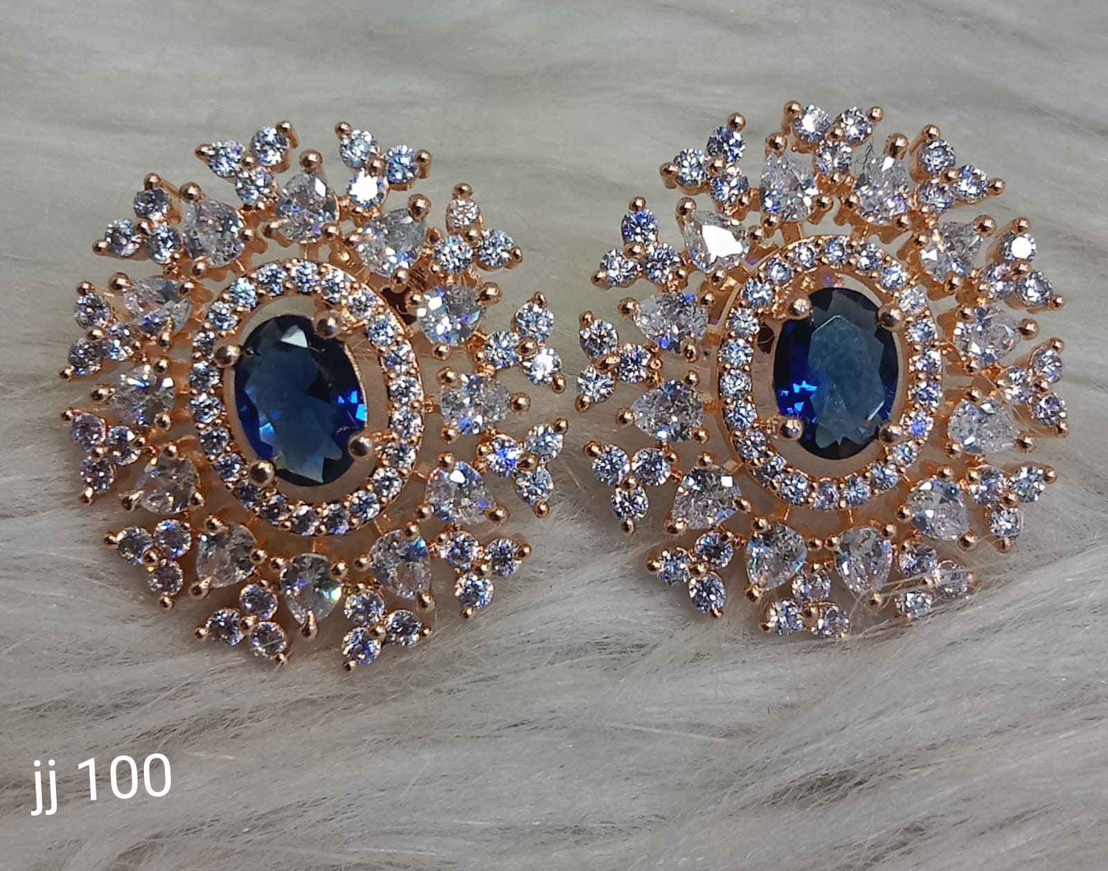 Buy Blue Stone Small Pearl Silver Plated Earrings online-Karagiri